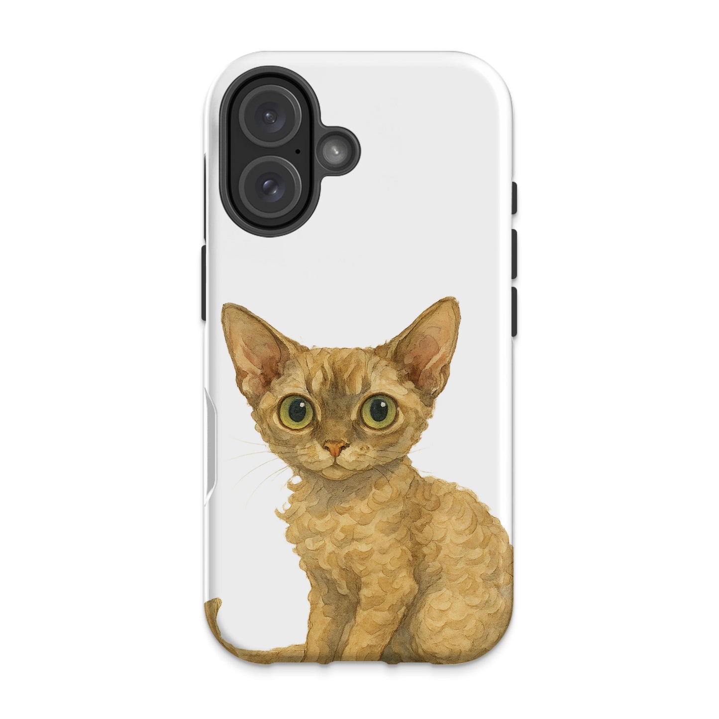 Cute Brown Kitten Design on White Phone Case product type