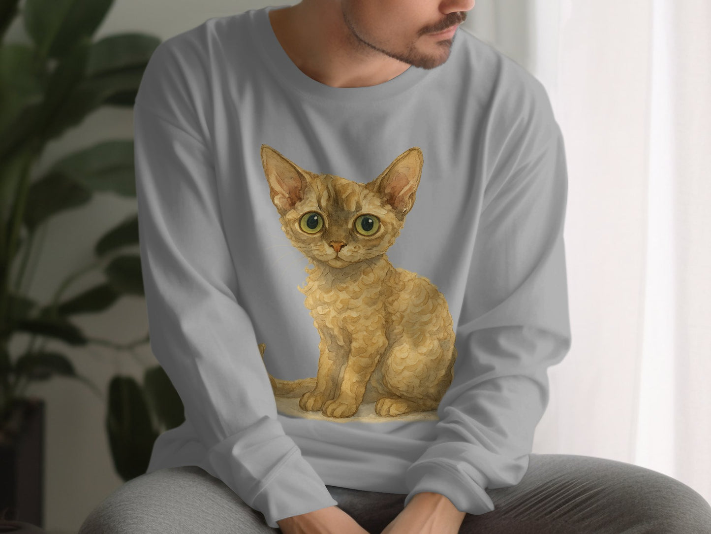 Cute Kitten Print Long Sleeve Sweatshirt product