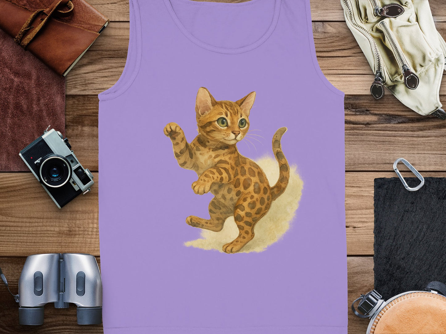 Cute Playful Kitten Artwork Tank Top product type