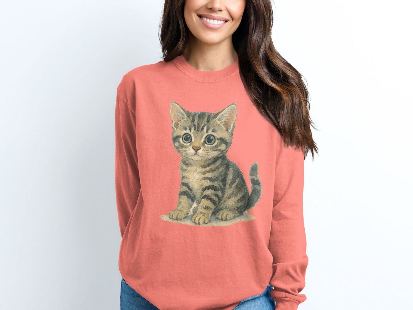 Adorable Kitten Illustration Casual Wear Top product type
