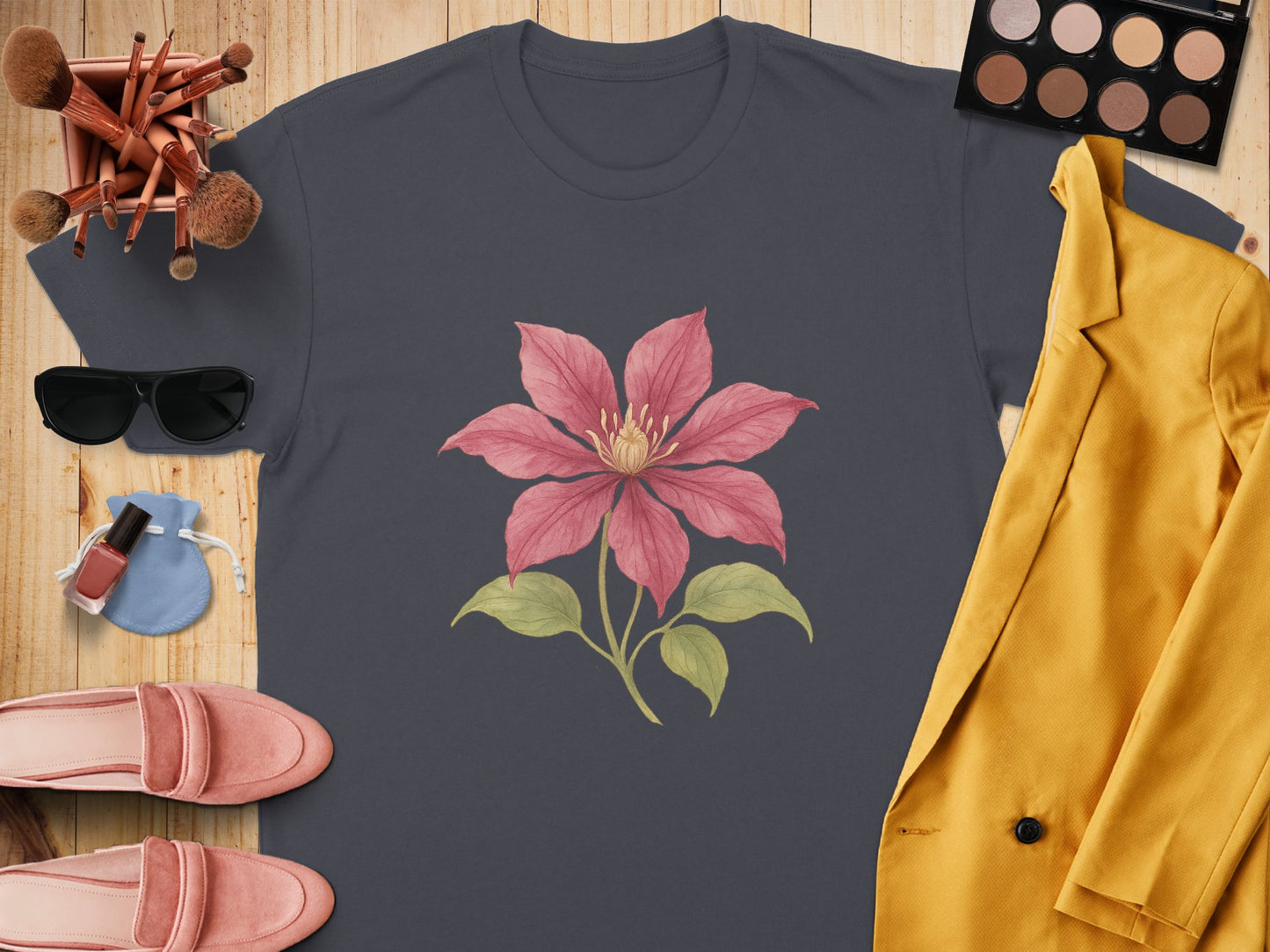 Beautiful Large Pink Flower Graphic Design Shirt product