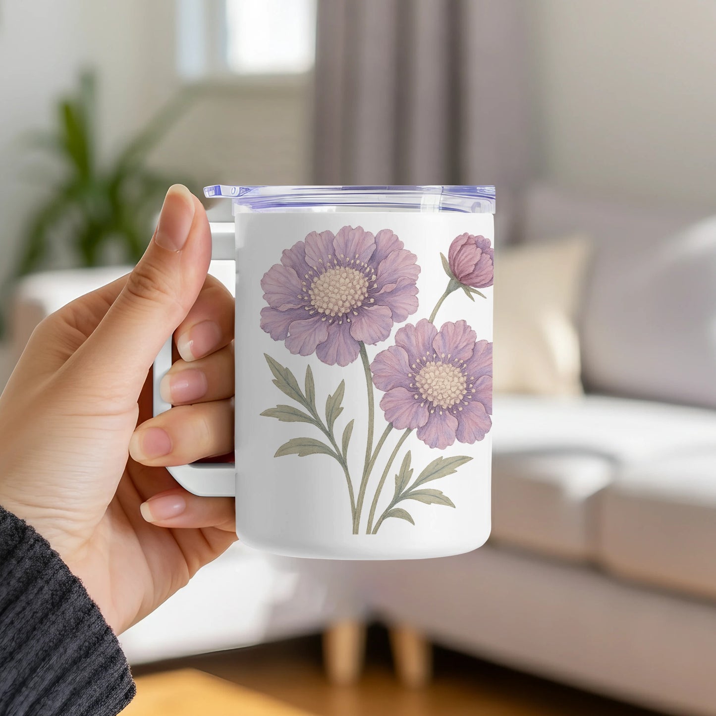 Floral Coffee Mug with Beautiful Purple Flower product