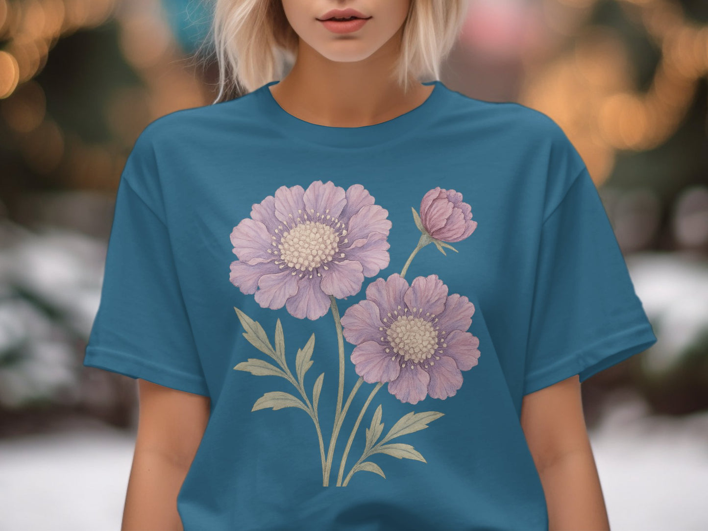 Floral Graphic Blue Short Sleeve T-shirt product type