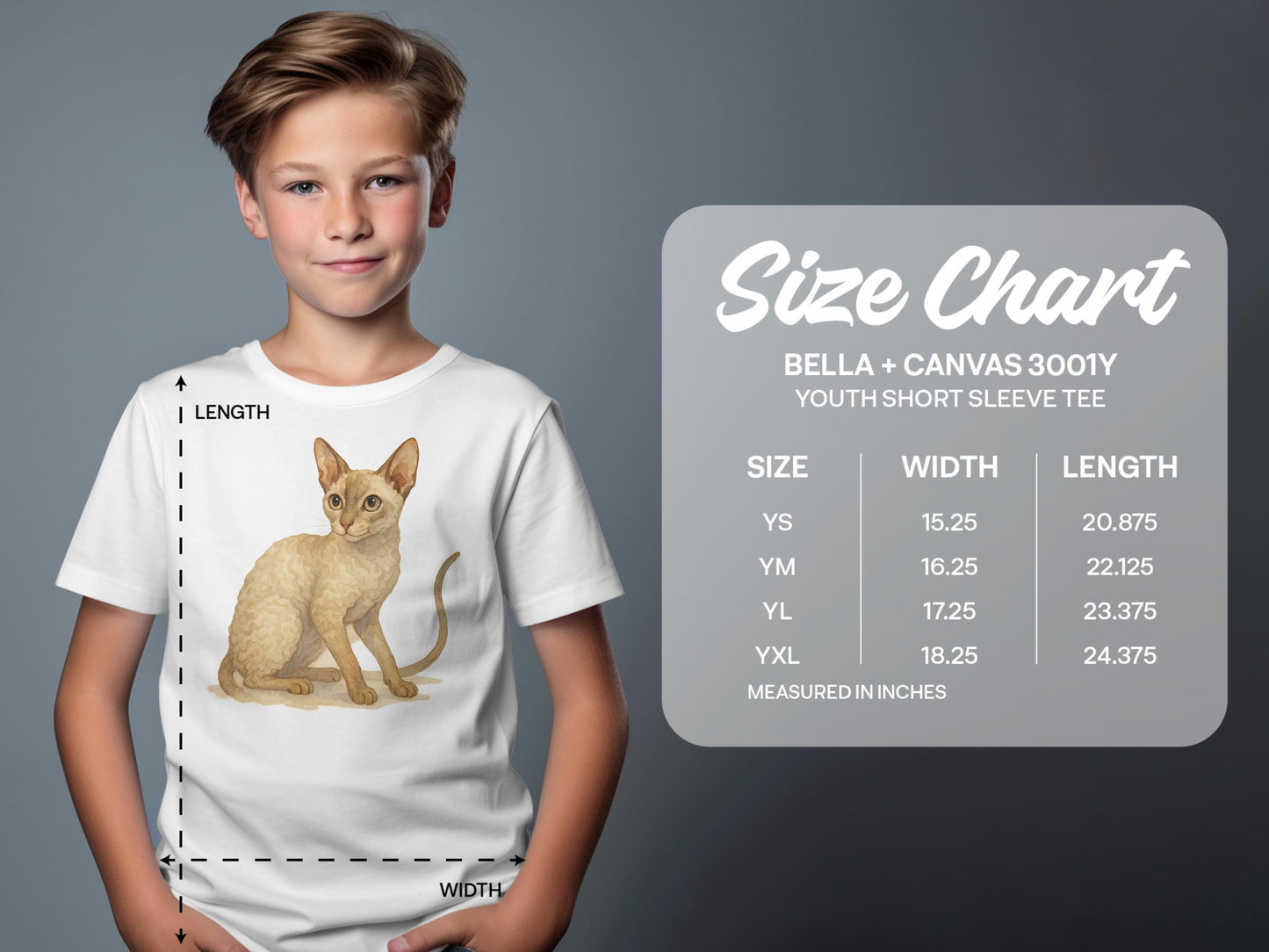 Youth Short Sleeve Tee with Cat Illustration product