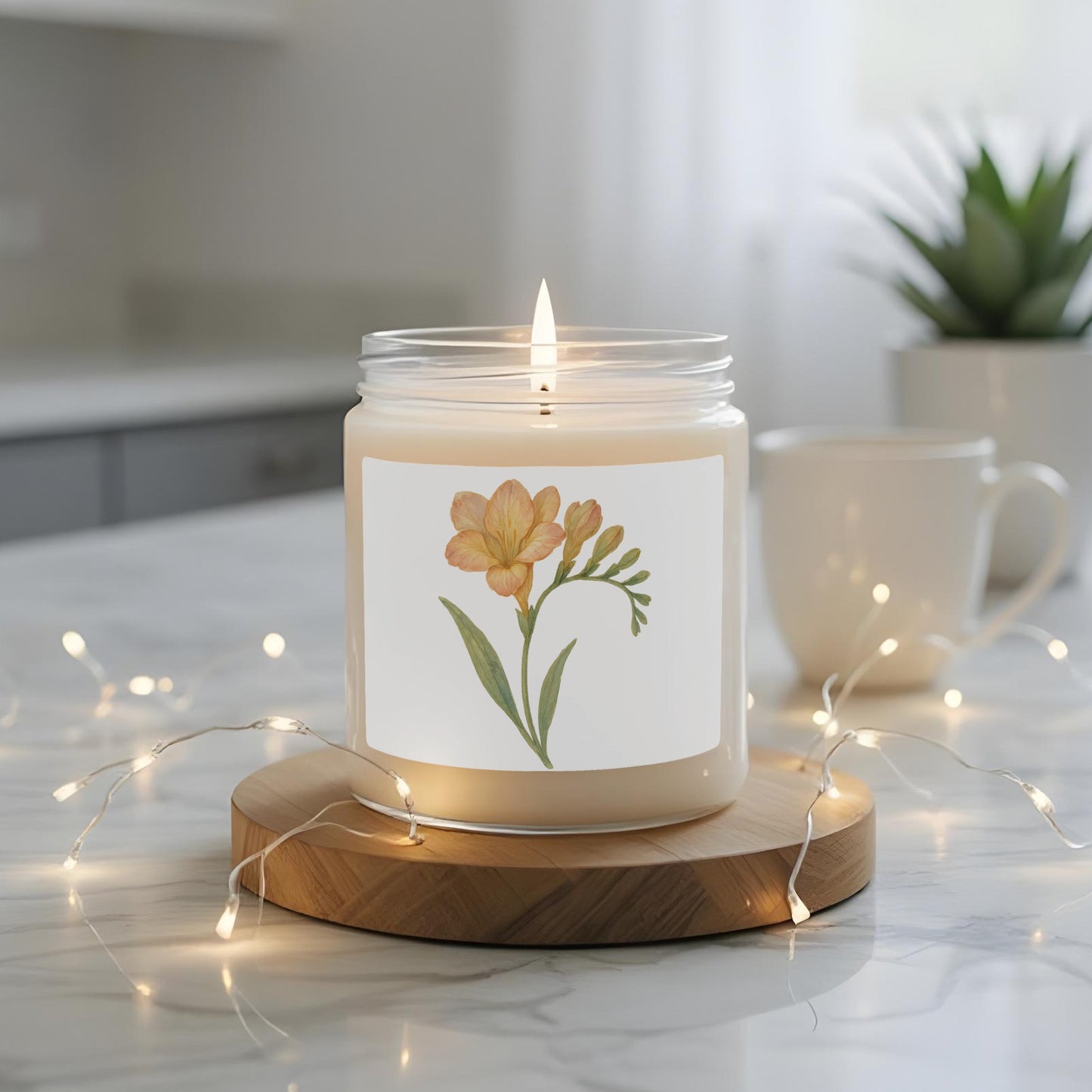 Floral Scented Candle in Glass Jar Elegant Candle product type