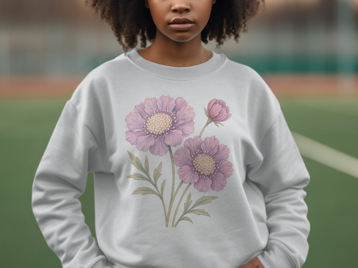 Purple Floral Embroidered Sweatshirt product type