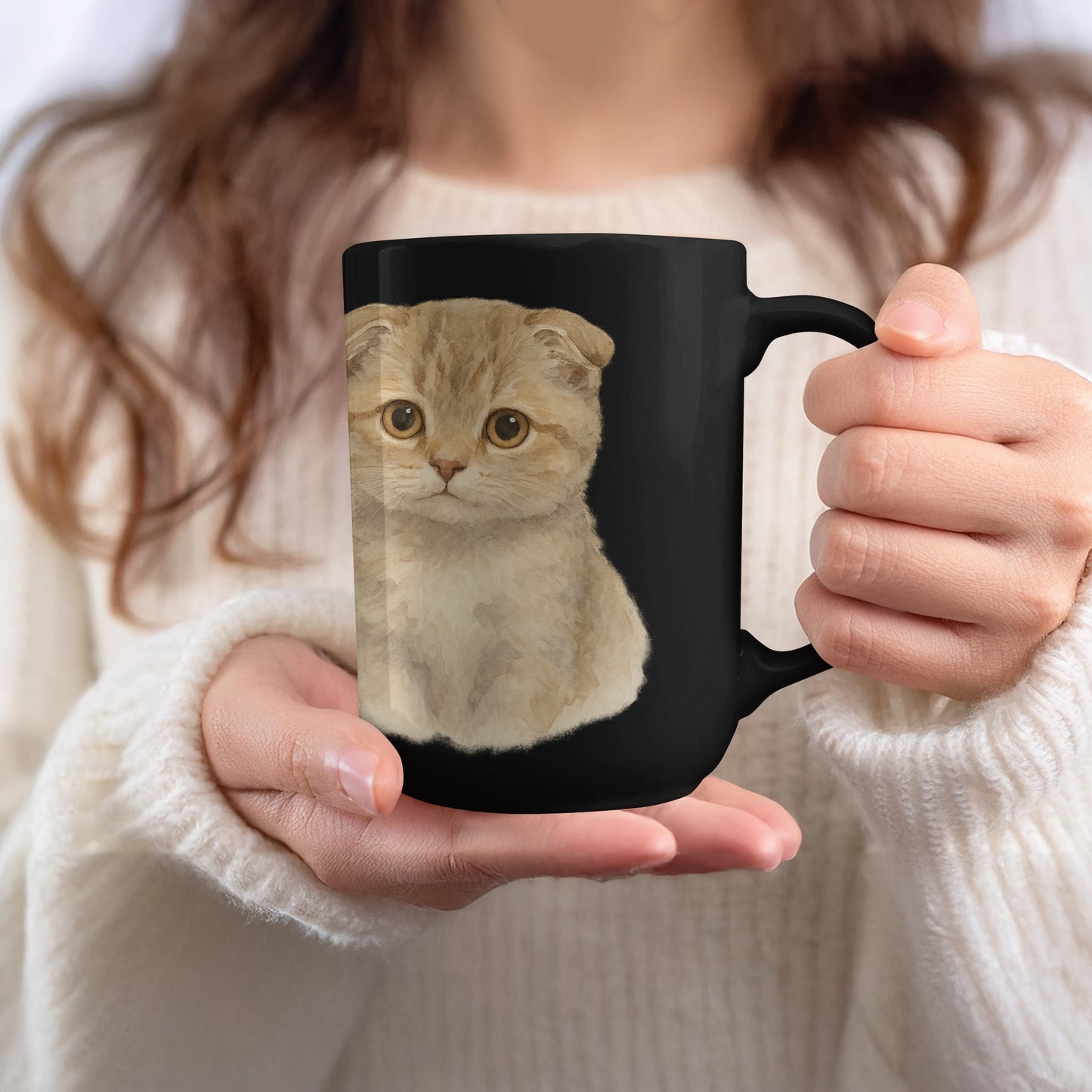 Adorable Kitten Printed Black Coffee Mug product