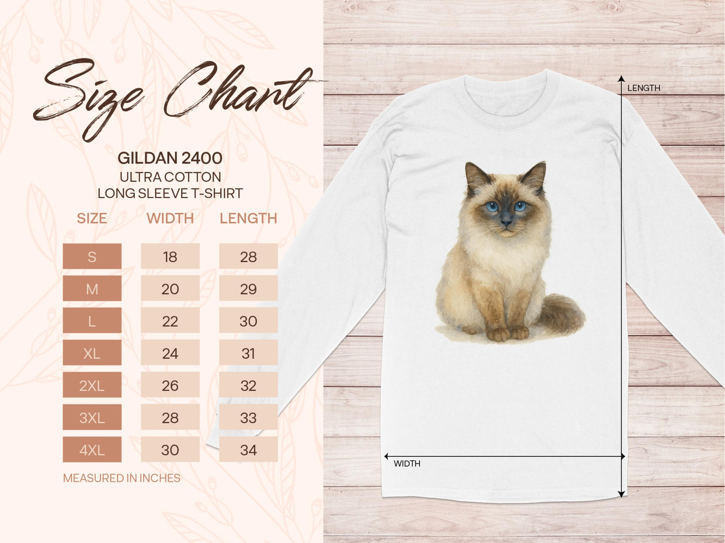 Beautiful Cat Print Long Sleeve T-Shirt Product