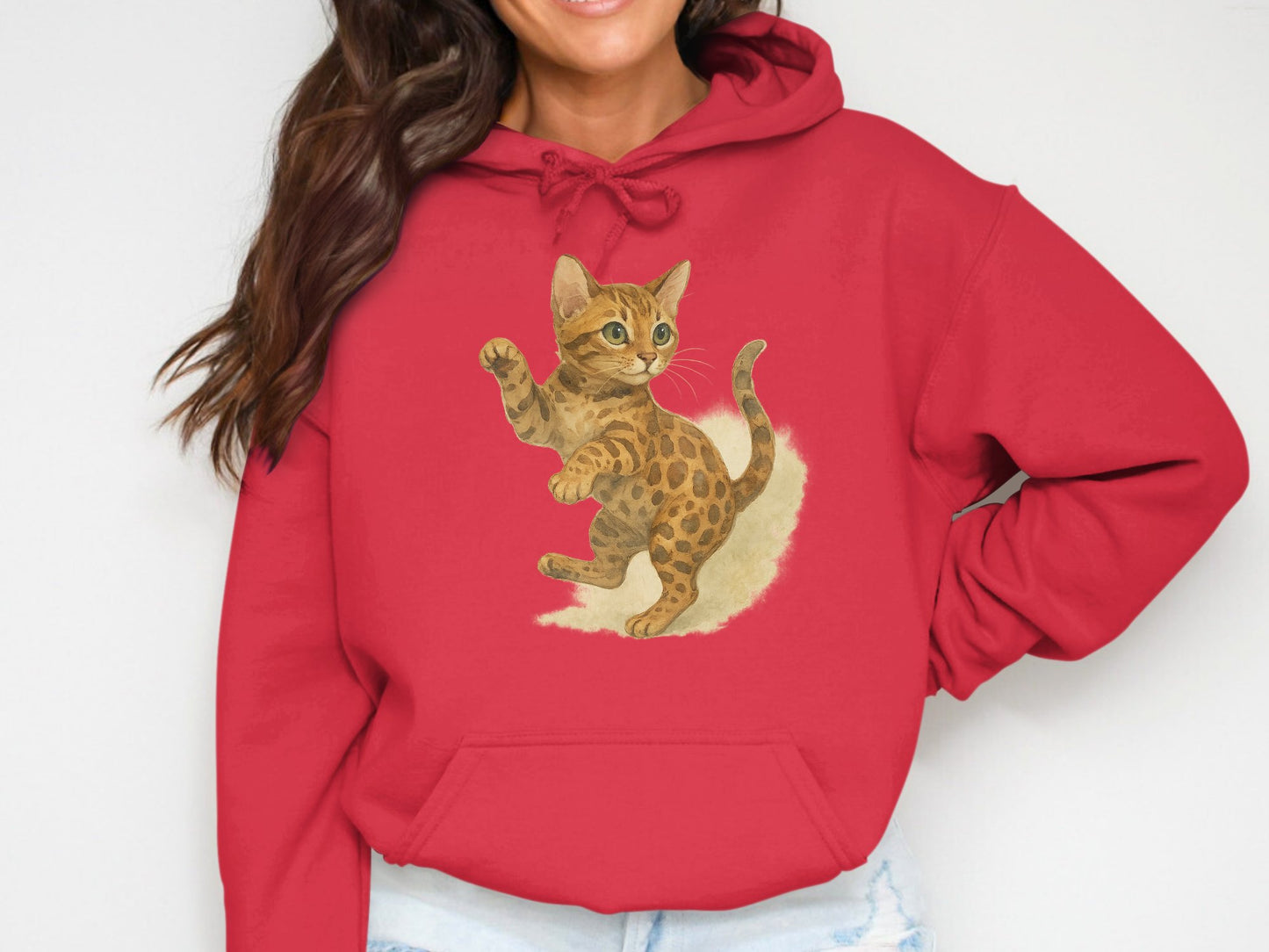 Adorable Playful Kitten Graphic Hoodie product type