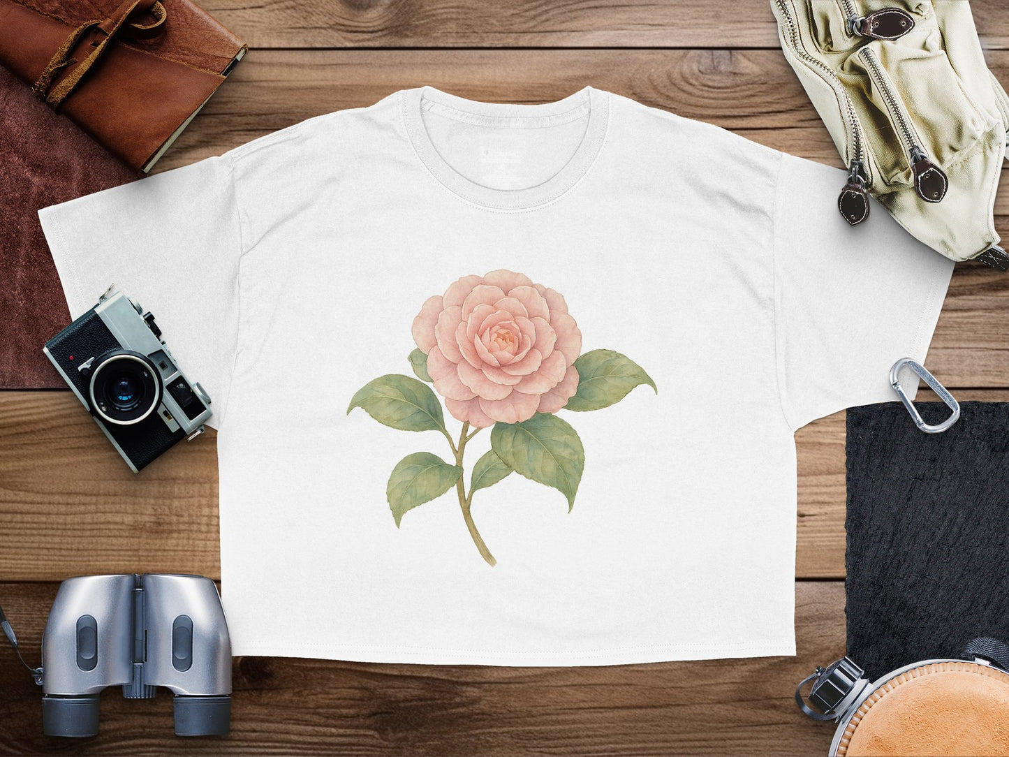 Beautiful Rose Illustration on White T-Shirt product