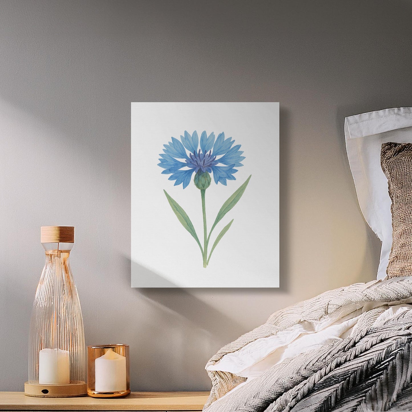 Blue Flower Art Print for Bedroom Decor product