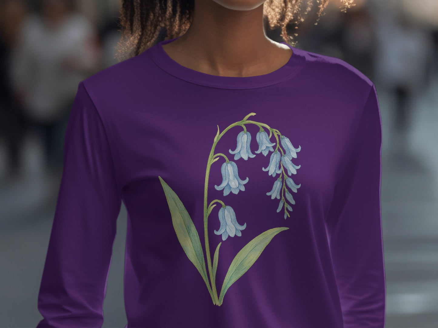 Purple Long Sleeve Top with Floral Print product type