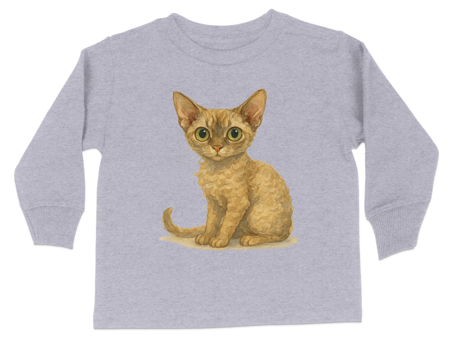 Cute Big-Eyed Kitten Design Long Sleeve Shirt product