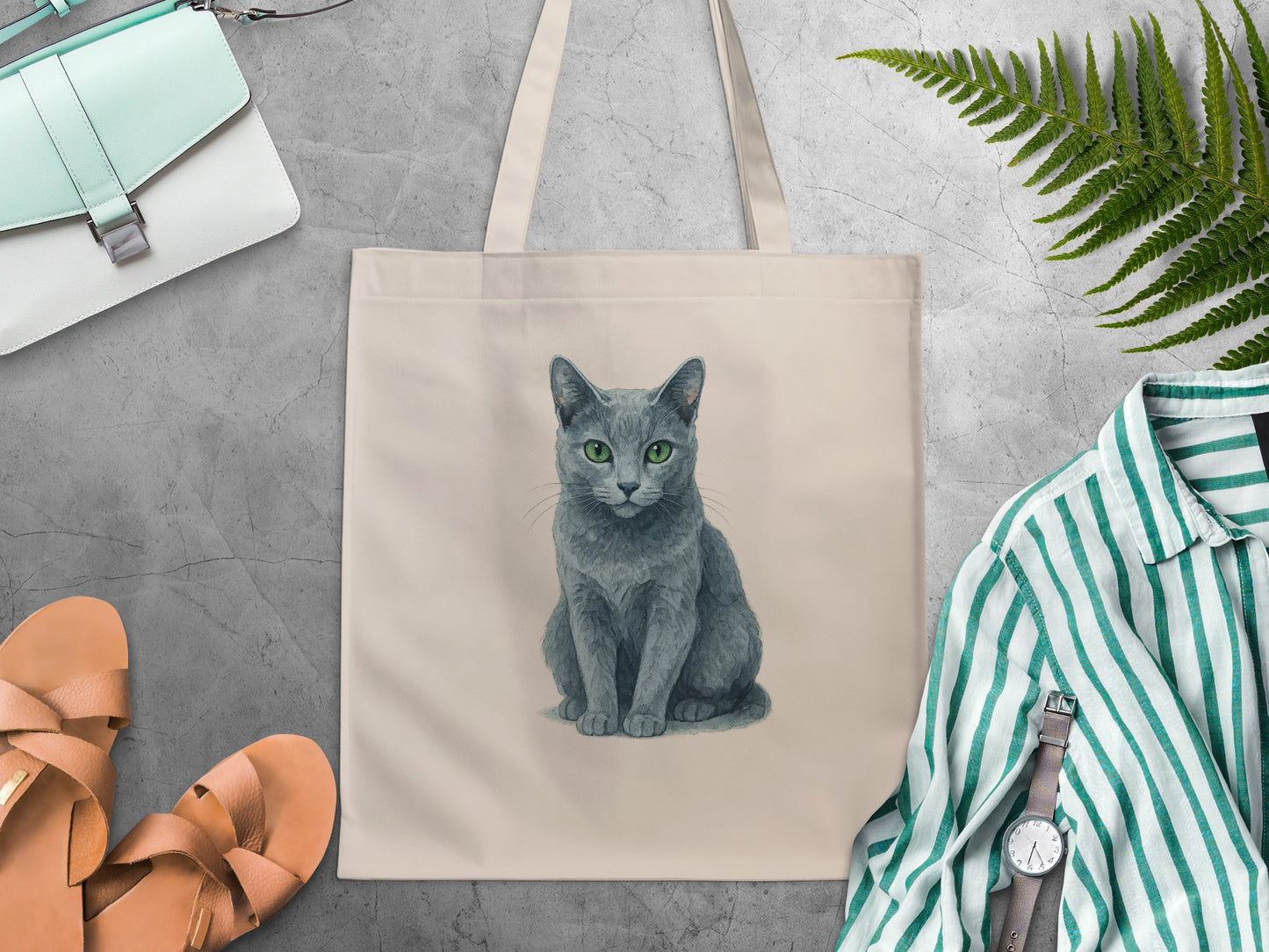 Stylish Tote Bag with Cat Print design fashion product type