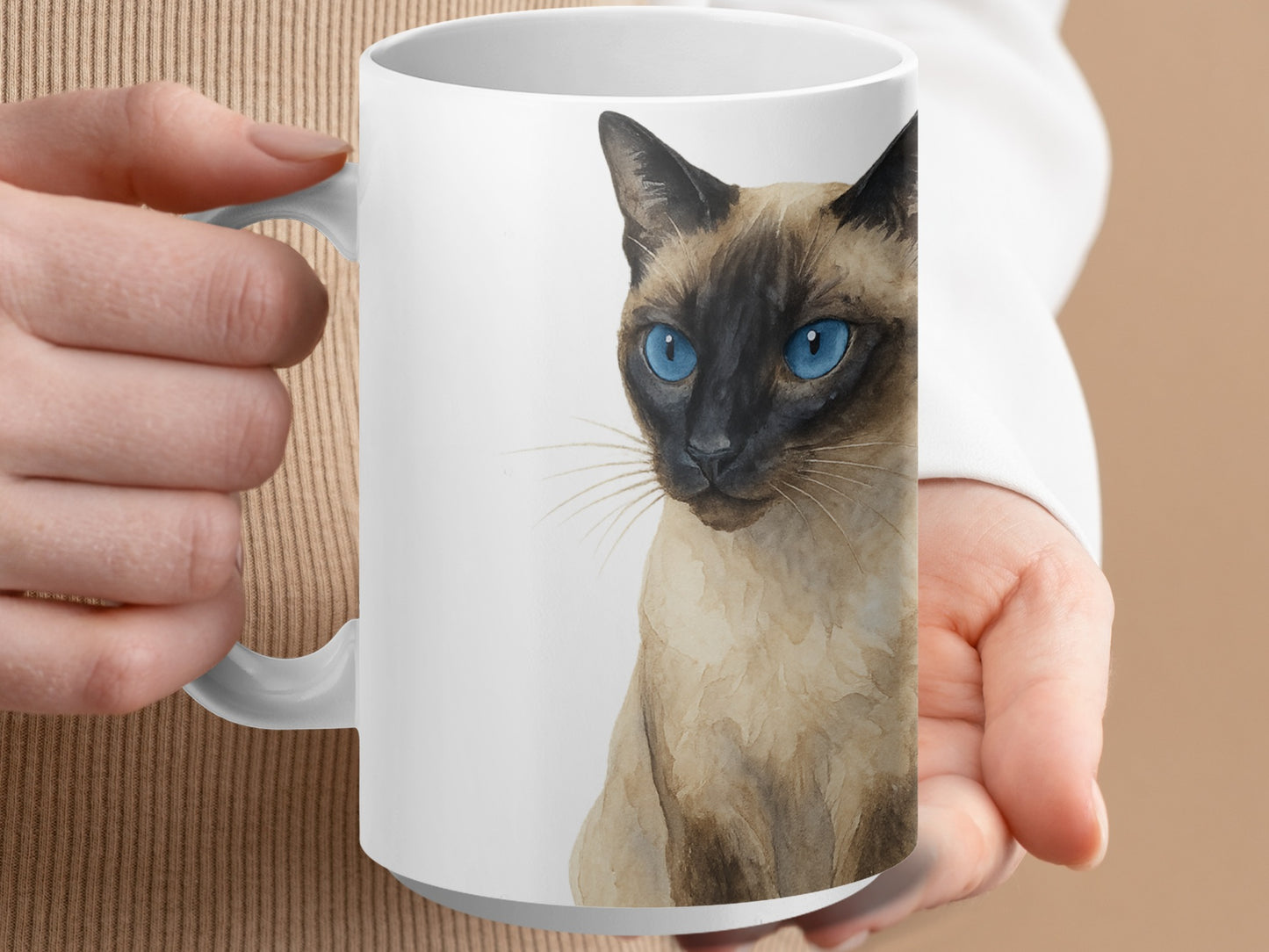 Siamese Cat with Blue Eyes Artwork Mug product