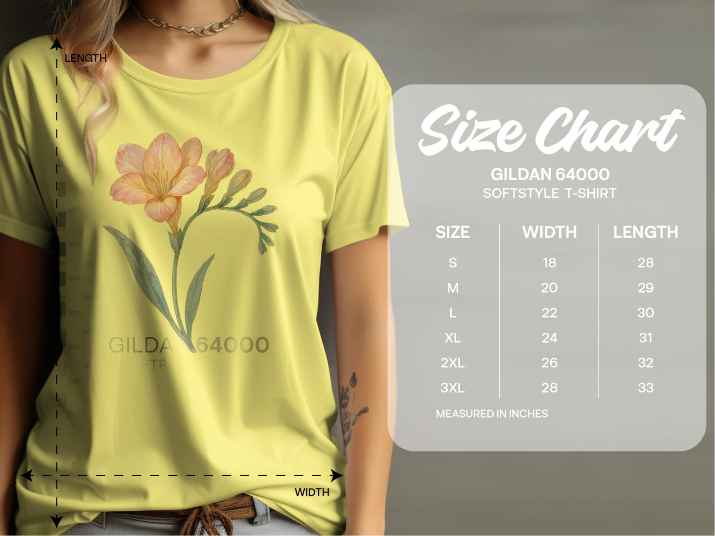 Yellow Floral Print Graphic T-Shirt product type
