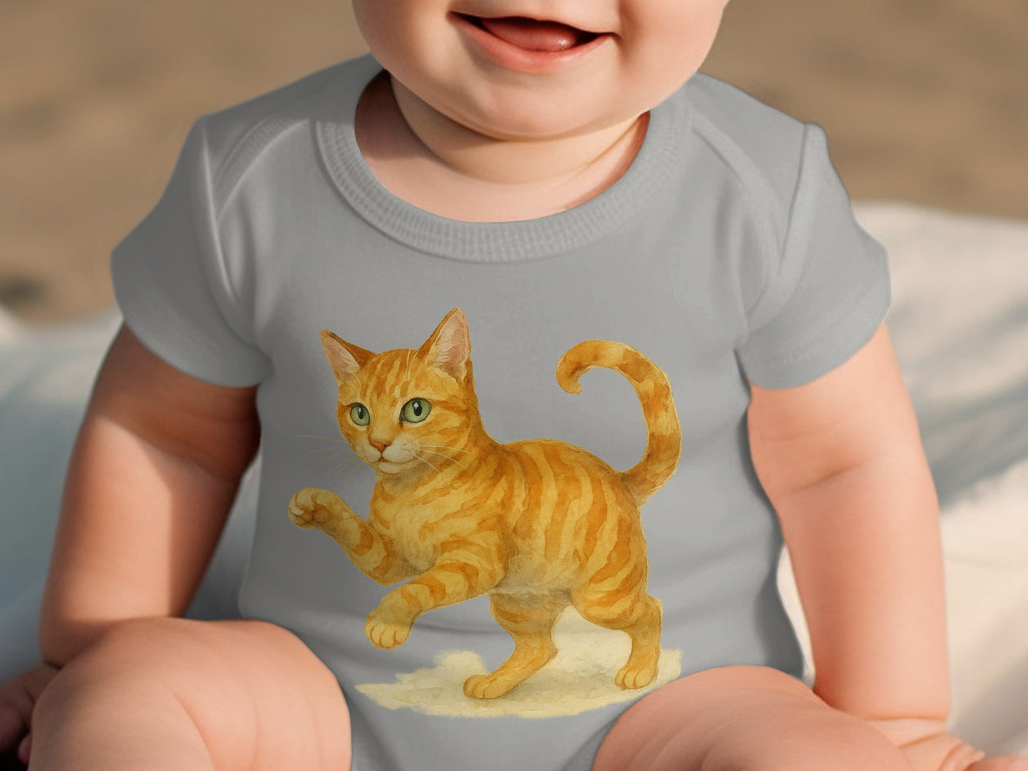 Cute Painting of Orange Cat on Baby Onesie product type