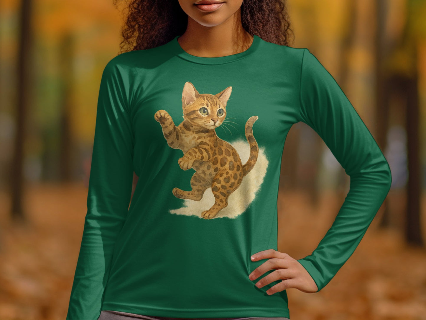 Cute Kitten Graphic Long Sleeve Shirt product type