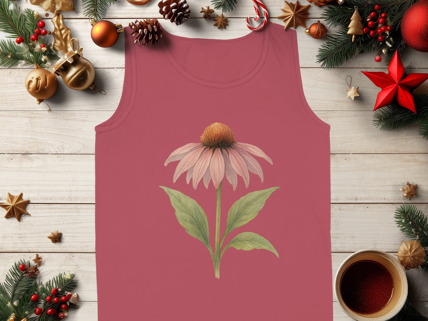 Festive Floral Design on Sleeveless Shirt product
