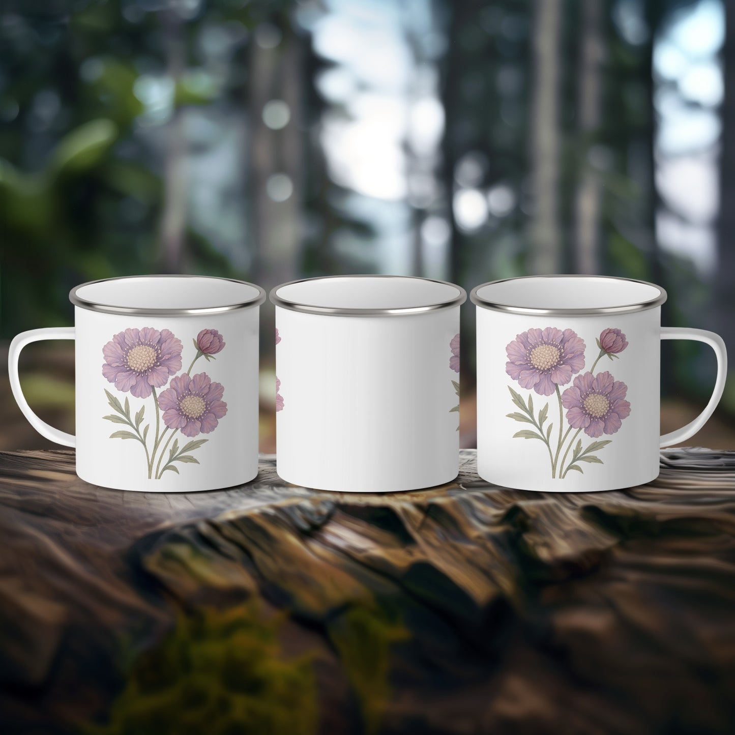 Floral Design Camping Mugs with Purple Flowers product type