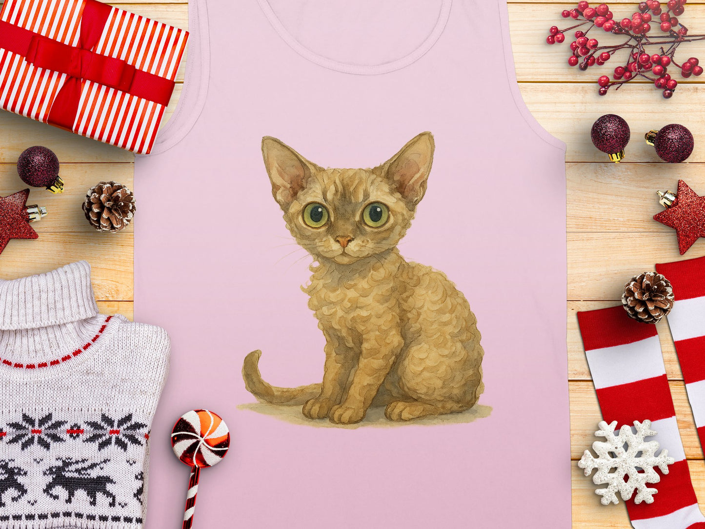 Cute Kitten with Big Eyes Print on Pink Shirt product