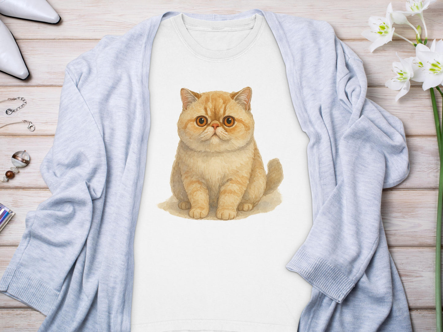 Cute Orange Cat Print Cozy Casual Wearable Art product type