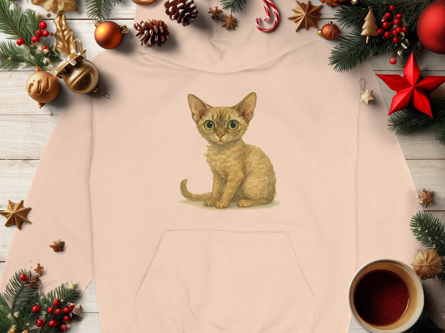 Adorable Kitten Hoodie for Holiday Season product type