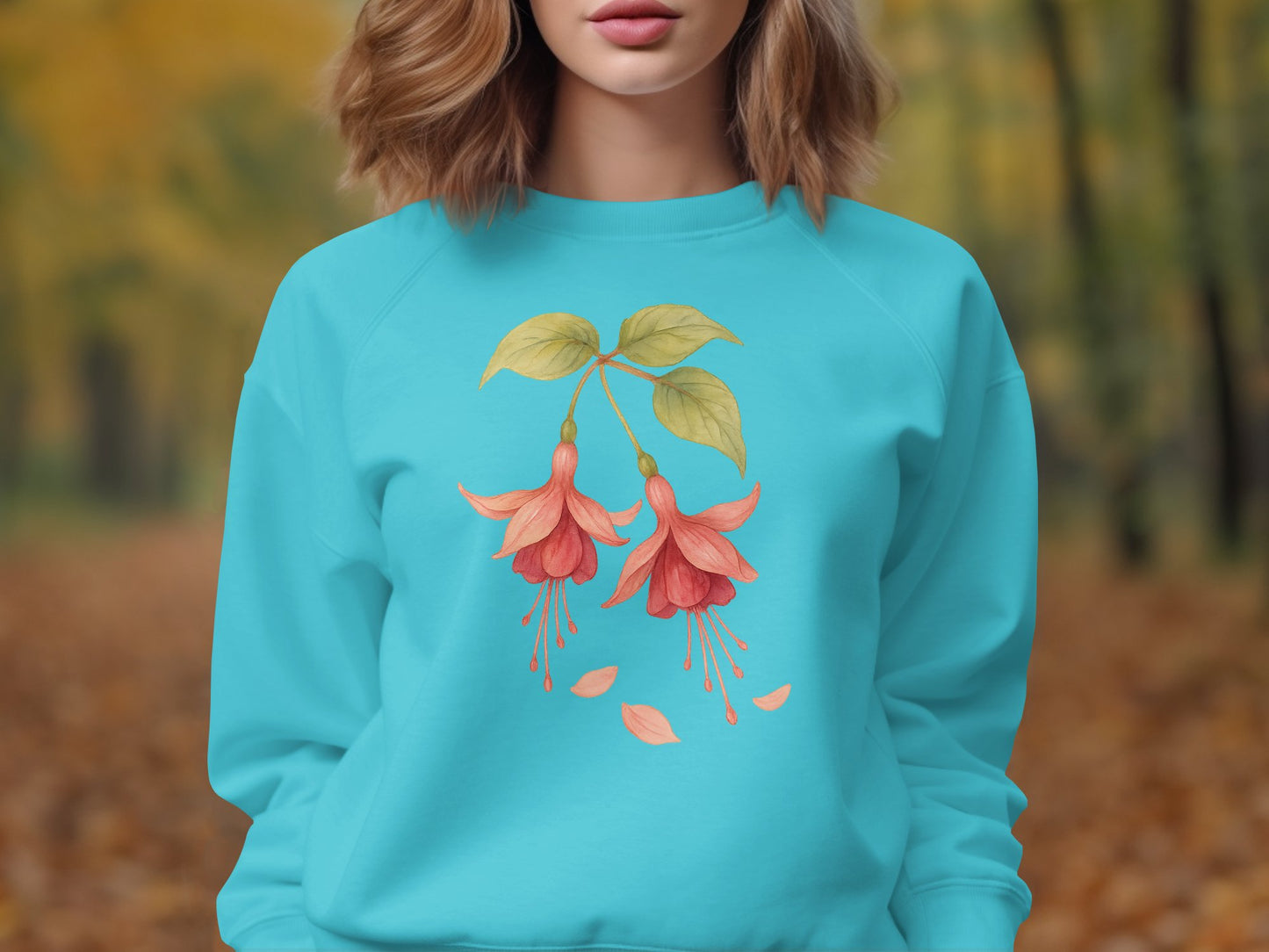 Fuchsia Floral Sweatshirt Gorgeous Long Sleeve product type