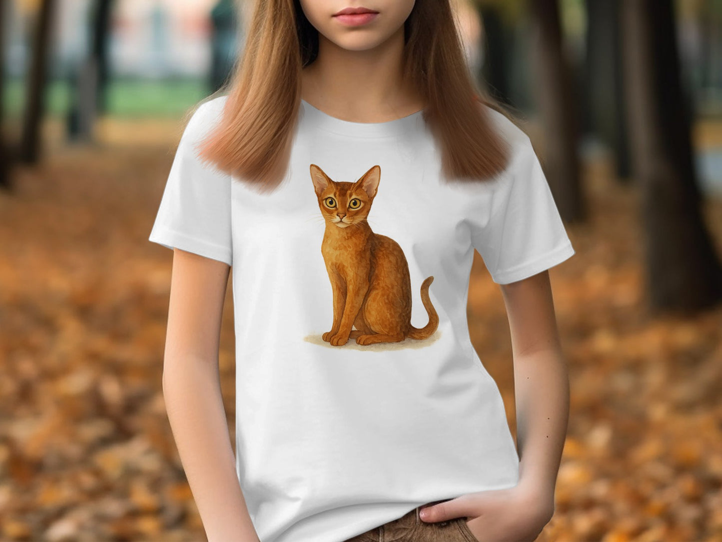 Cute Caramel Cat Illustration T-Shirt Product