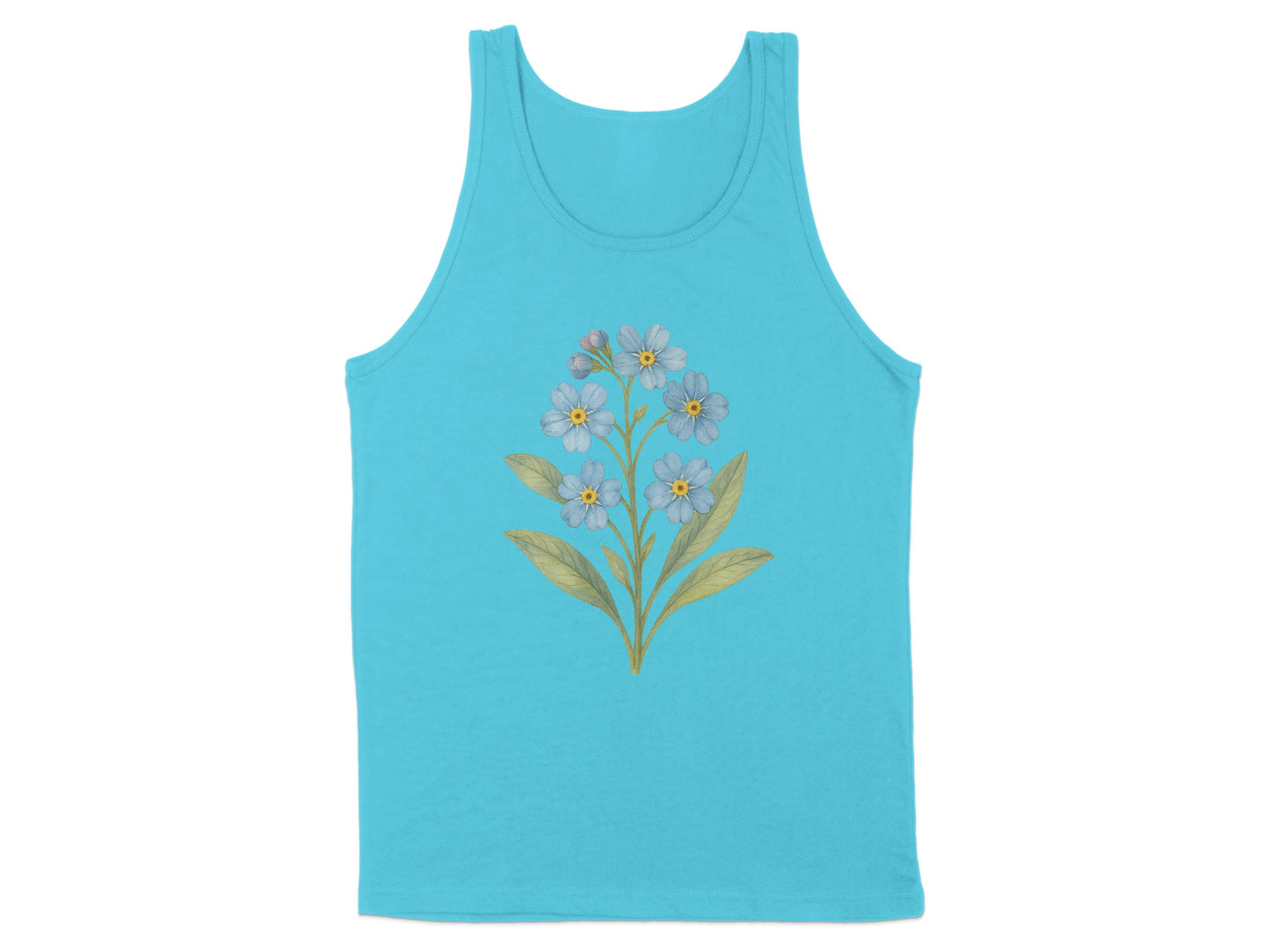 Blue Tank Top with Delicate Floral Design product type