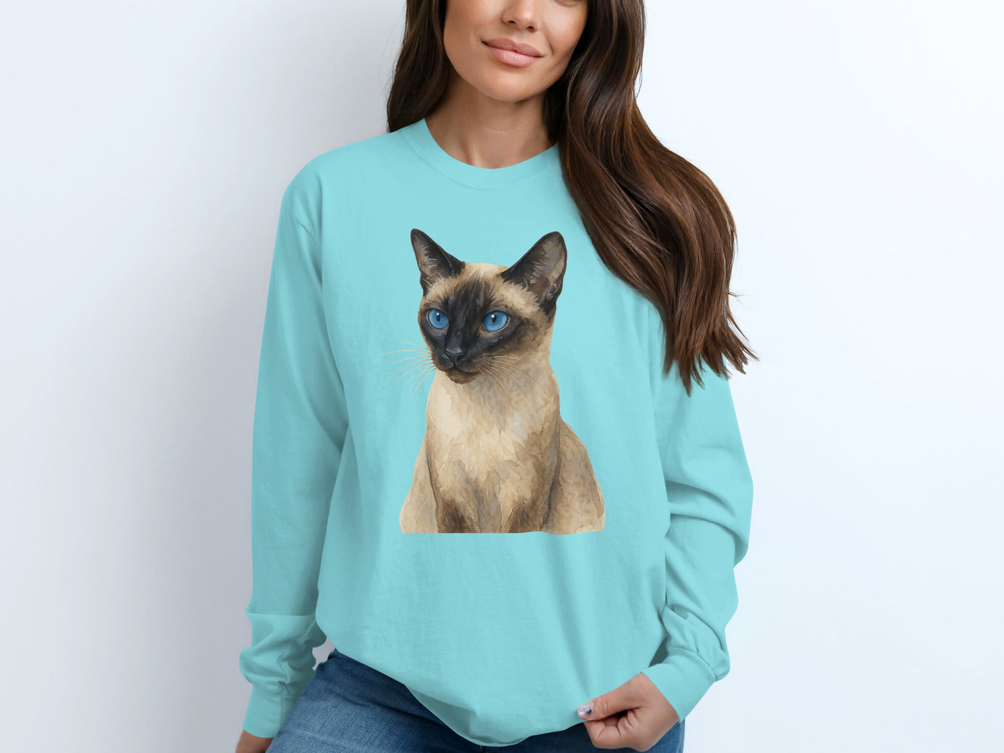 Siamese Cat Design Long Sleeve Shirt product type