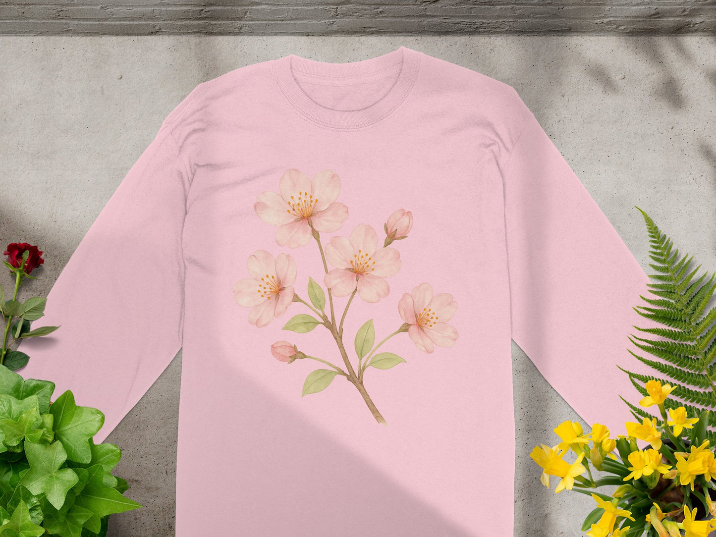 Floral Long Sleeve Pink Shirt Beautiful Design product