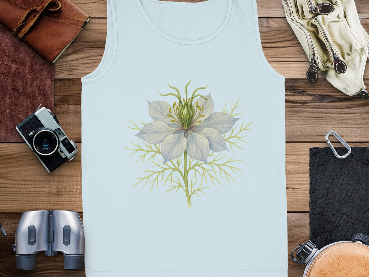 Floral Design White Tank Top Perfect Summer product