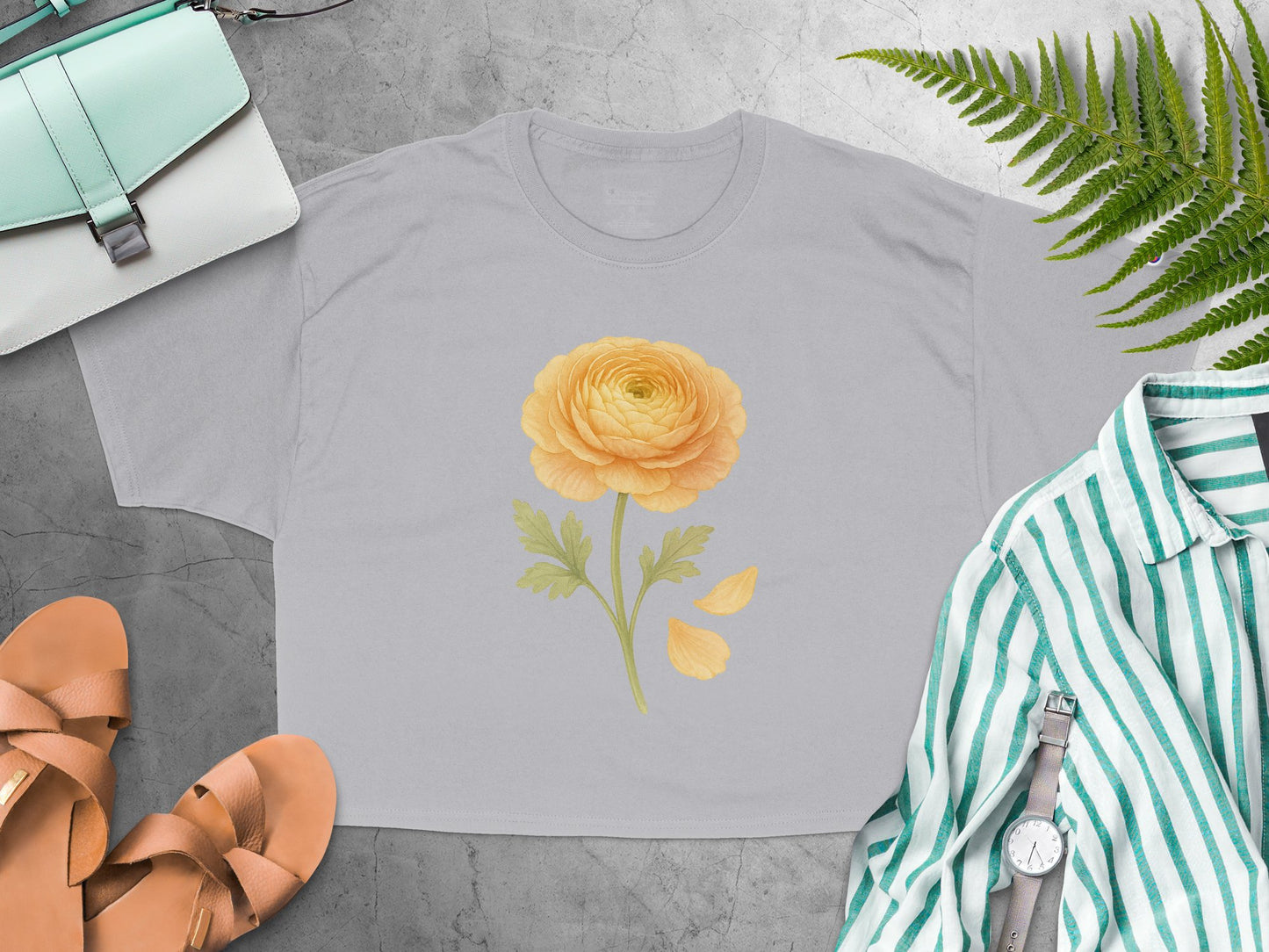 Yellow Flower Graphic T-Shirt for Casual Outfit product type