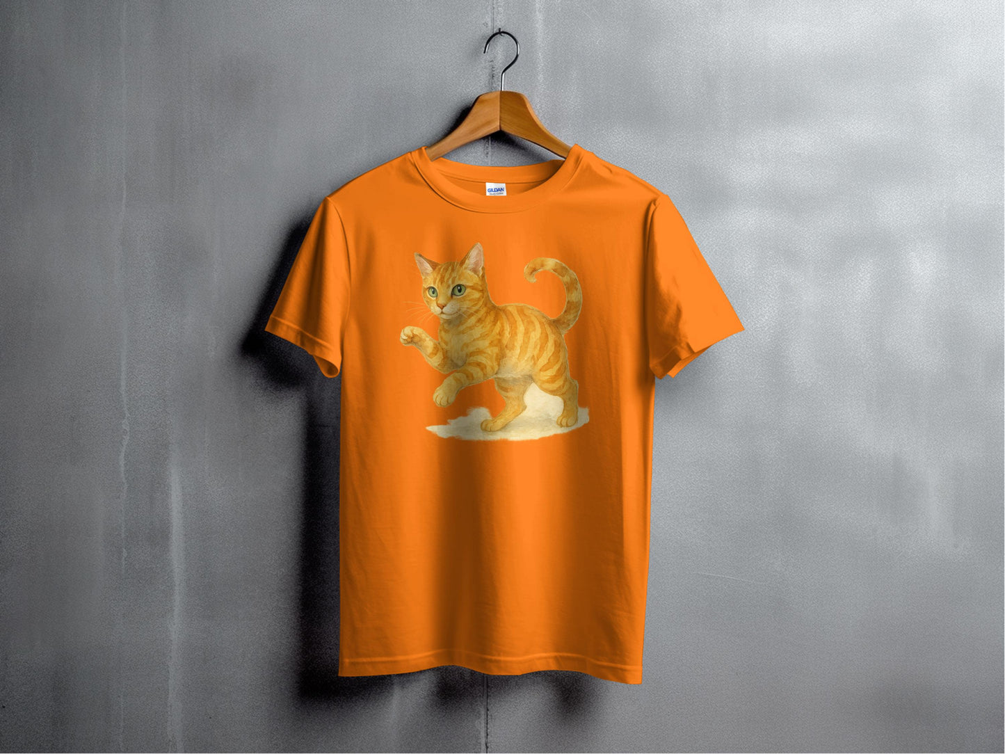 Adorable Playful Orange Kitten Printed on T-Shirt product type