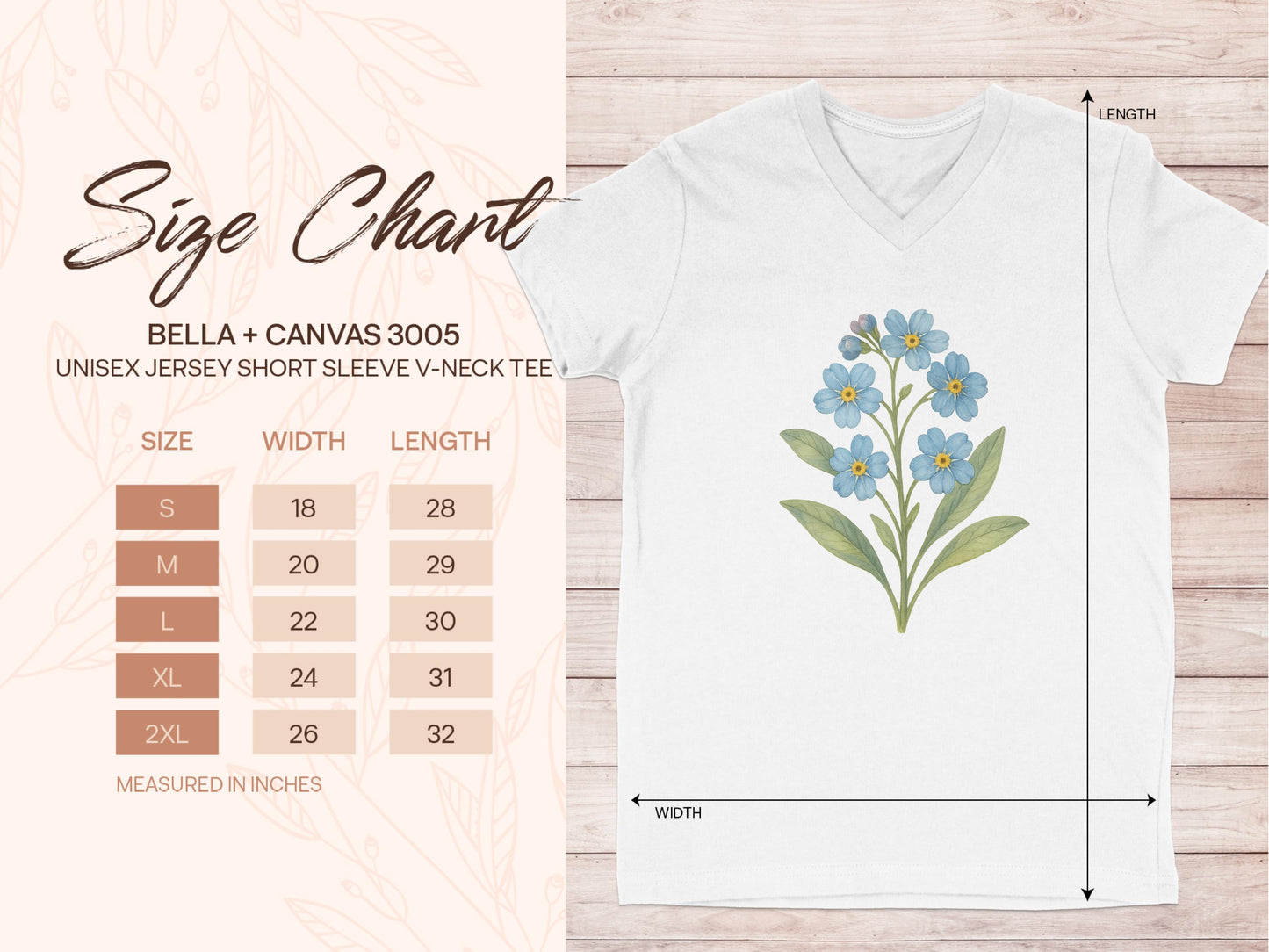Beautiful Blue Flower Design White Tee Shirt product type