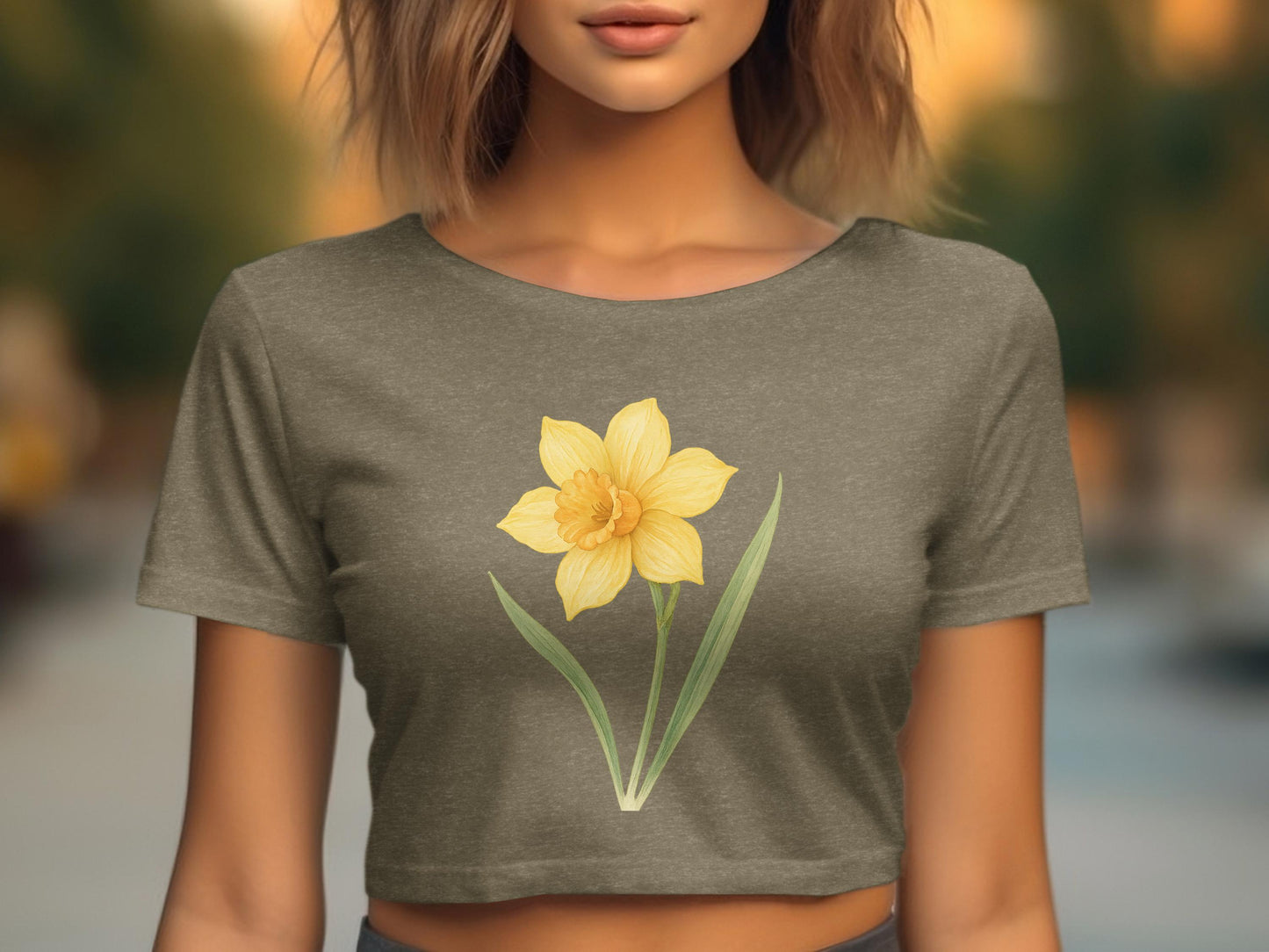 Yellow Flower Graphic Design Crop Top product