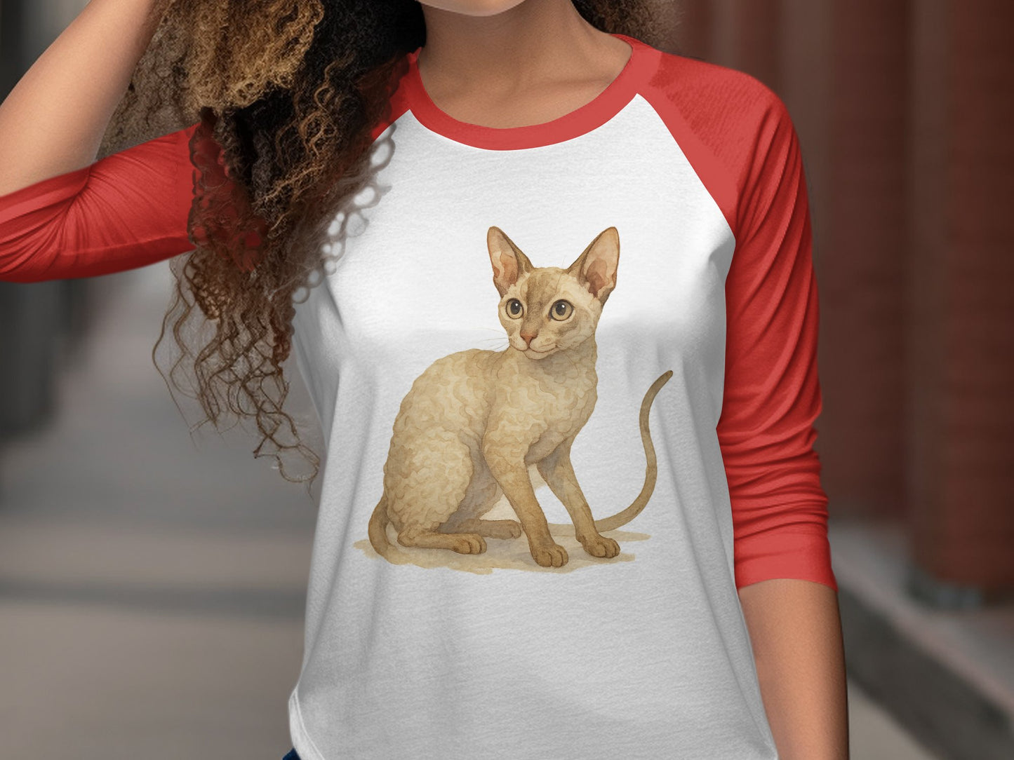 Adorable Cat Illustration Long Sleeve Shirt product
