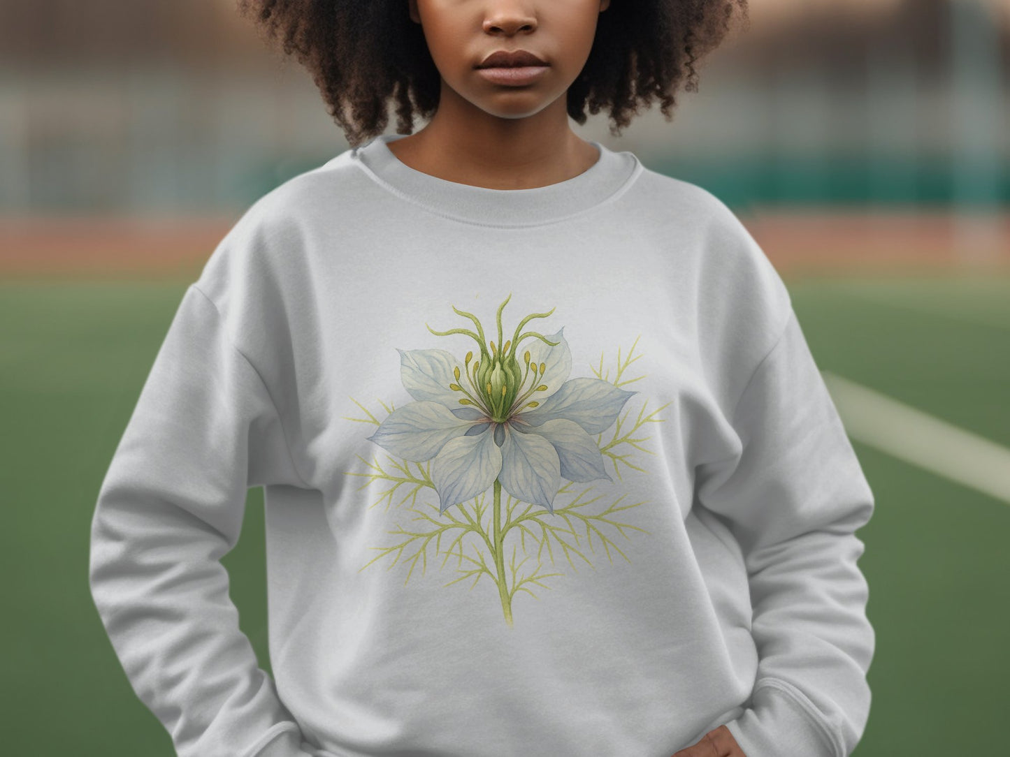 Elegant Floral Design Graphic Long Sleeve Sweatshirt product type