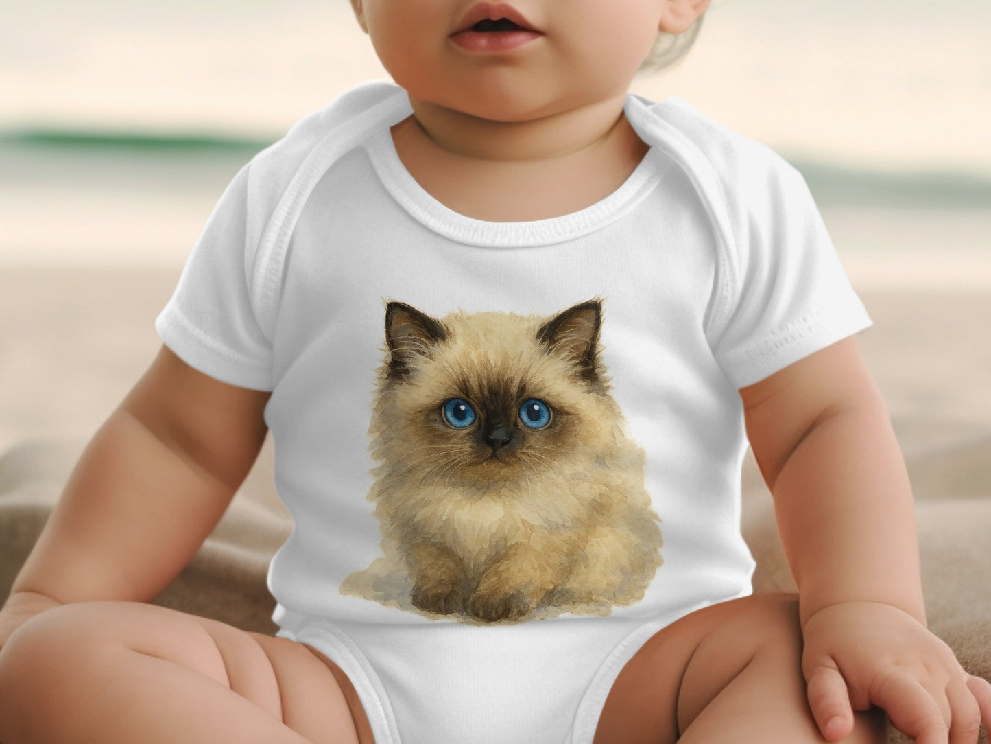 Adorable Kitten Print Baby Bodysuit Cute Design product