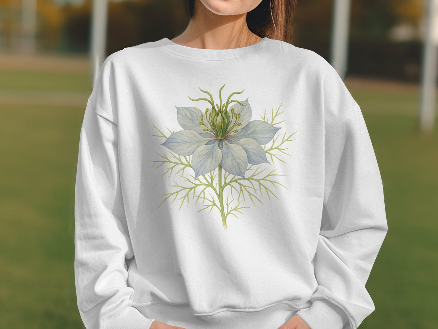 Elegant Floral Design White Sweatshirt product