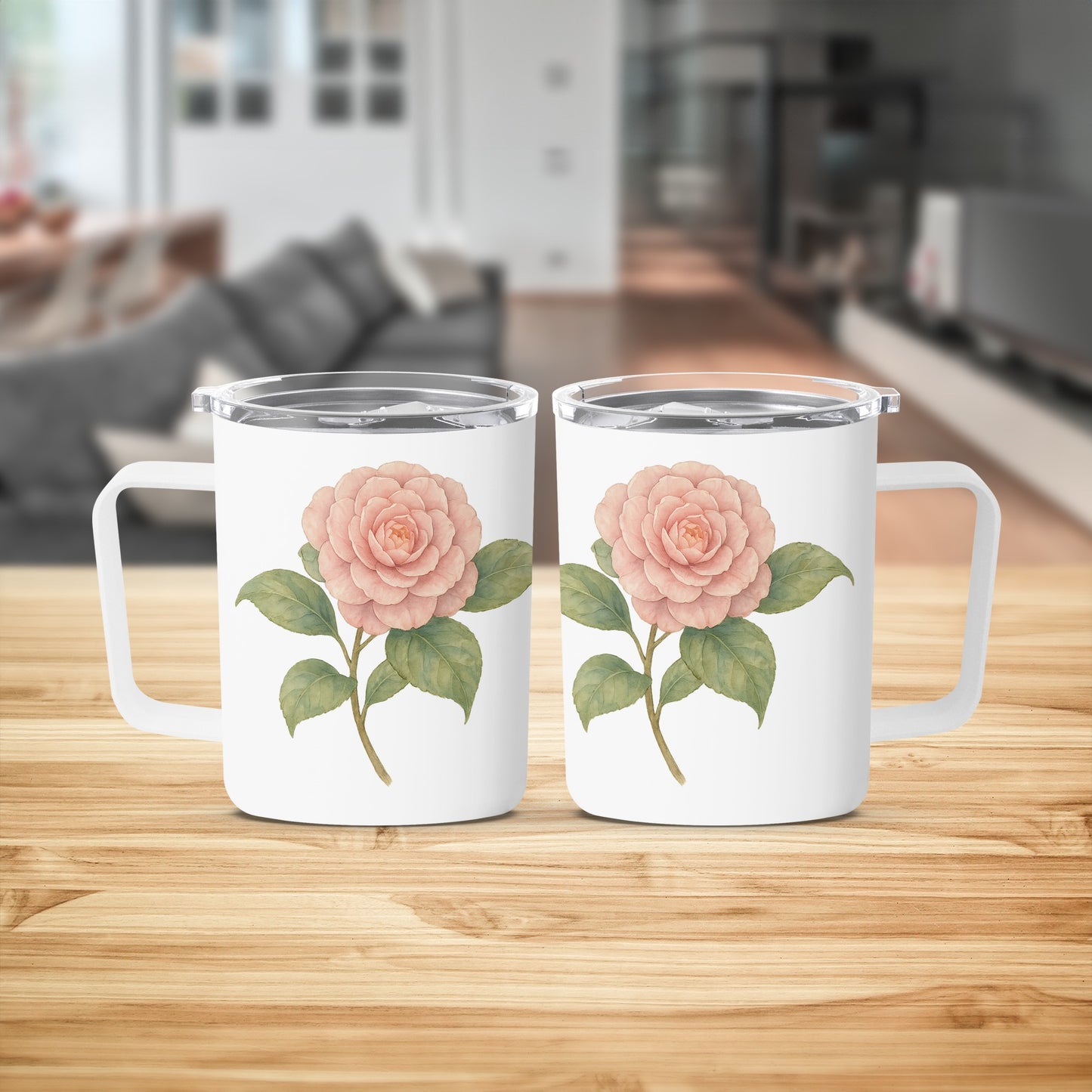 Elegant Floral Design on White Background Mug product