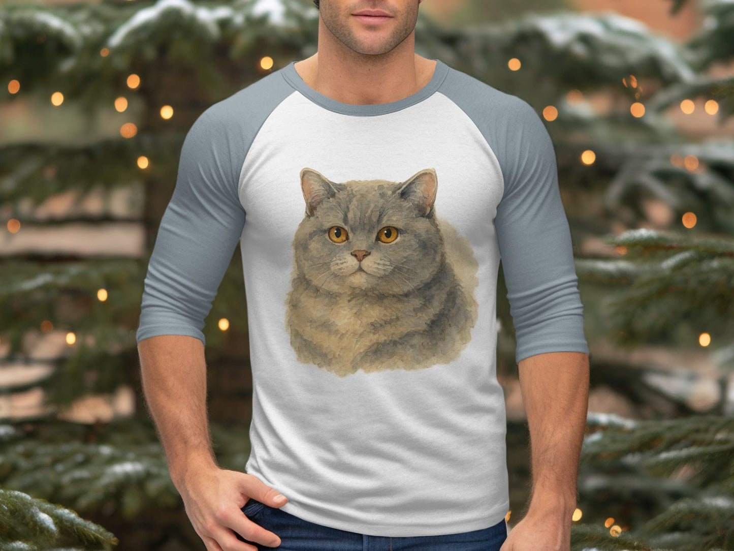 Cat Face Printed Design Raglan Sleeve Shirt product
