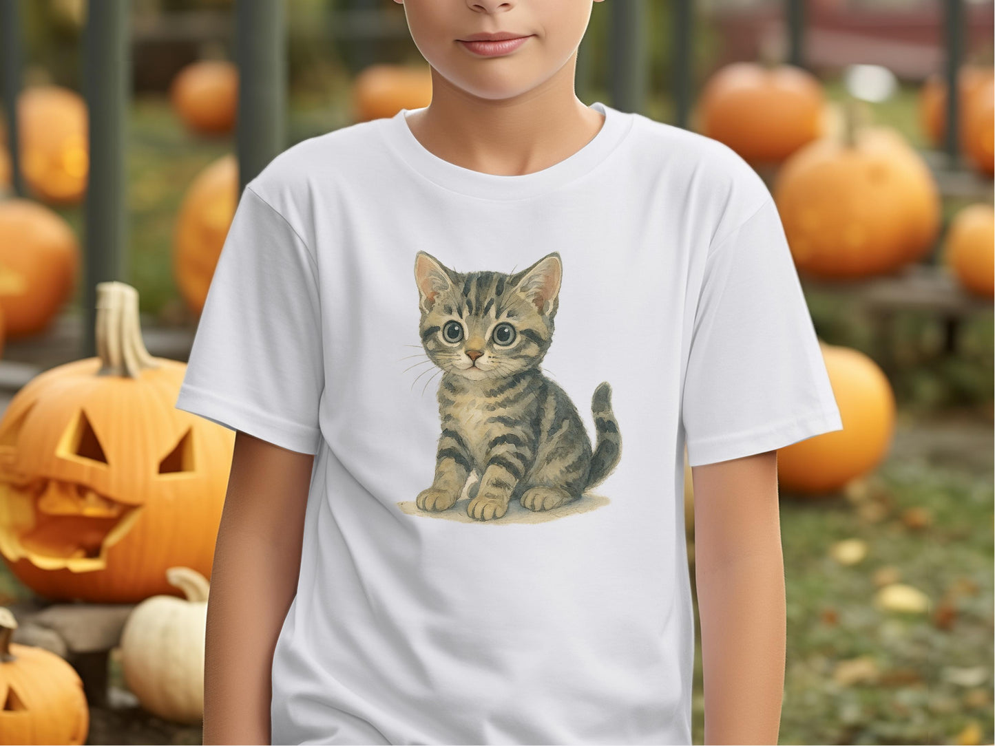 Adorable Kitten Print Shirt Design for Kids Products