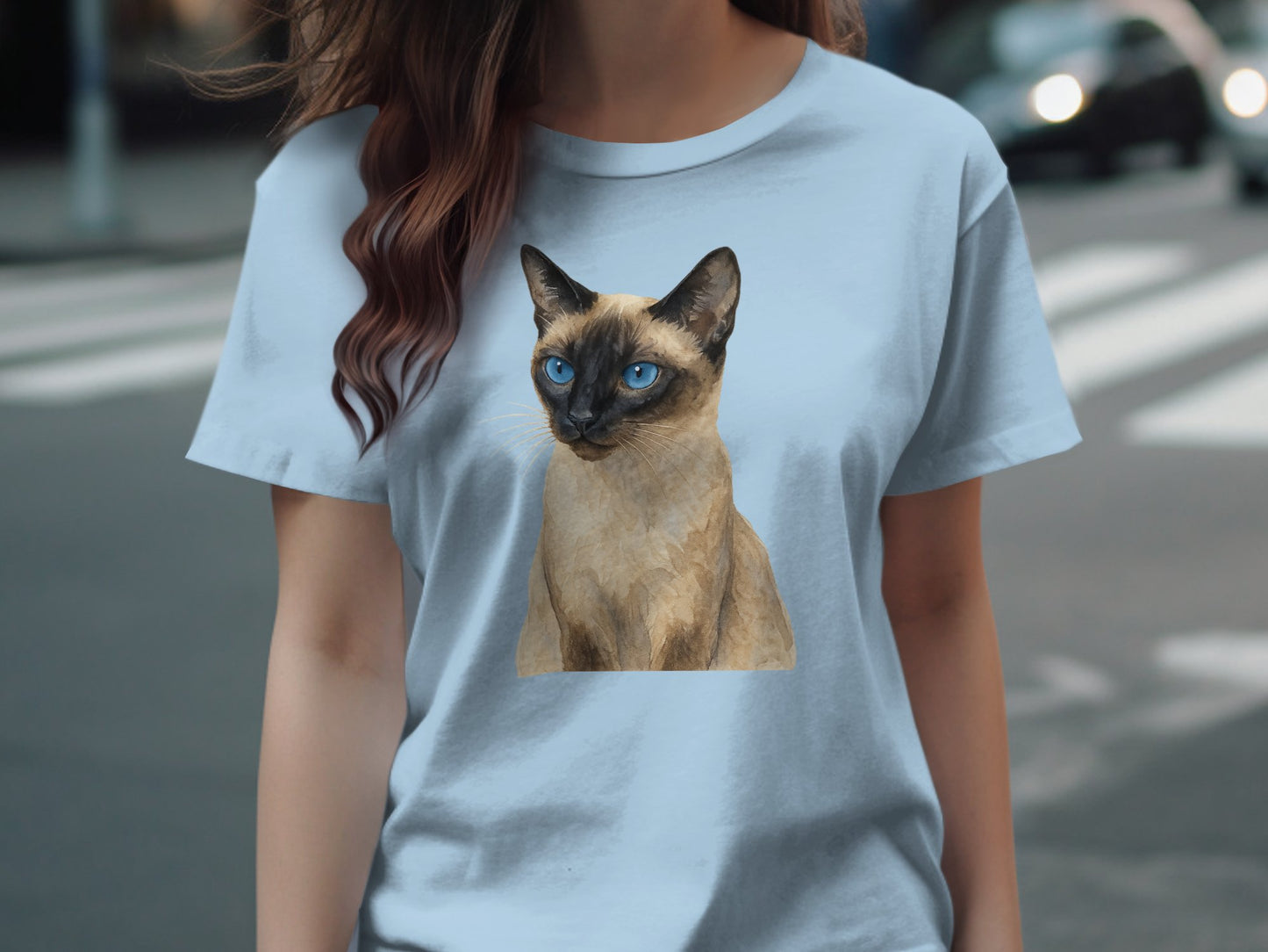 Realistic Siamese Cat Graphic Women T-shirt product type