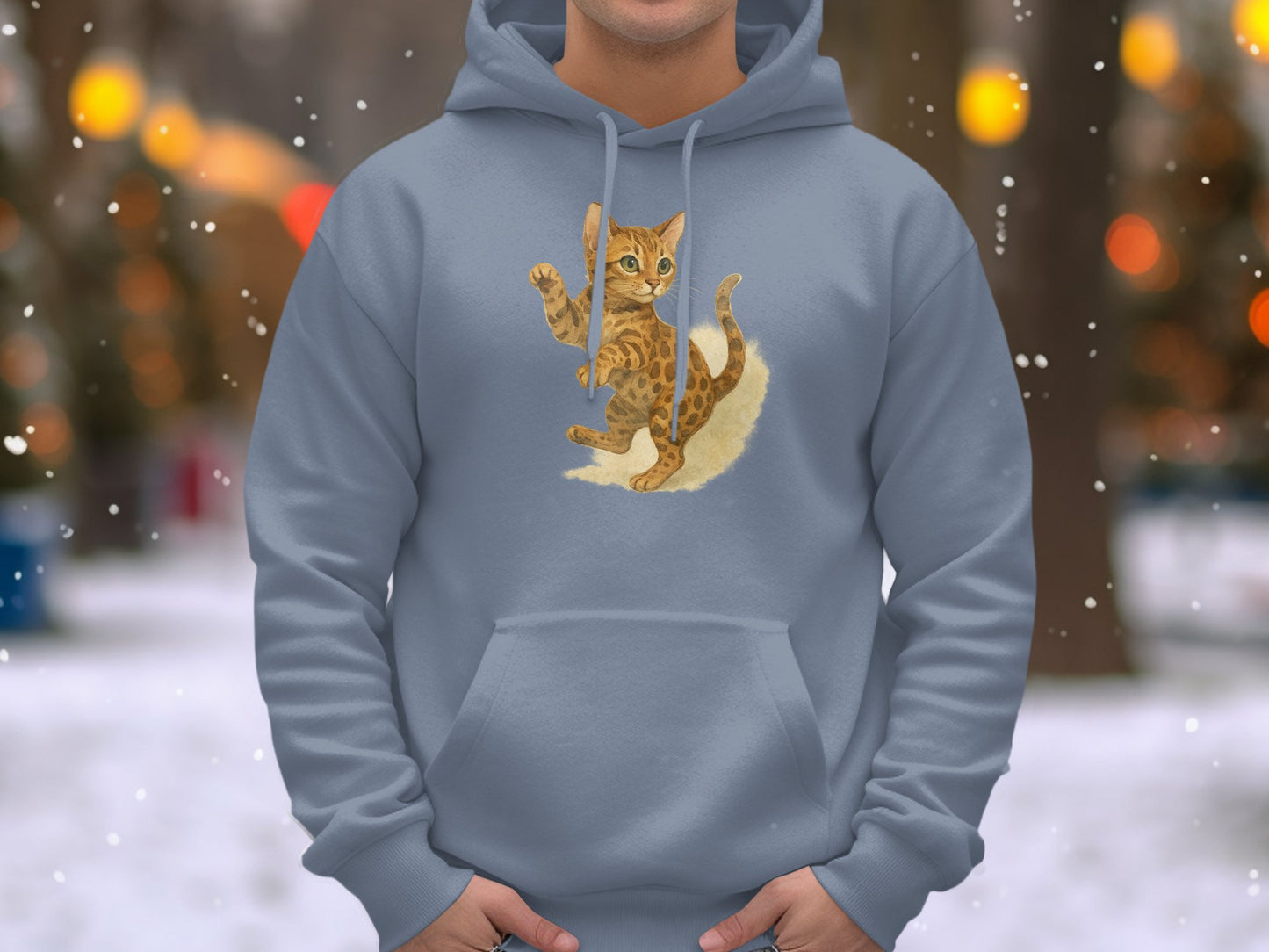 Cute Cat Playing with Feather Artwork Hoodie product
