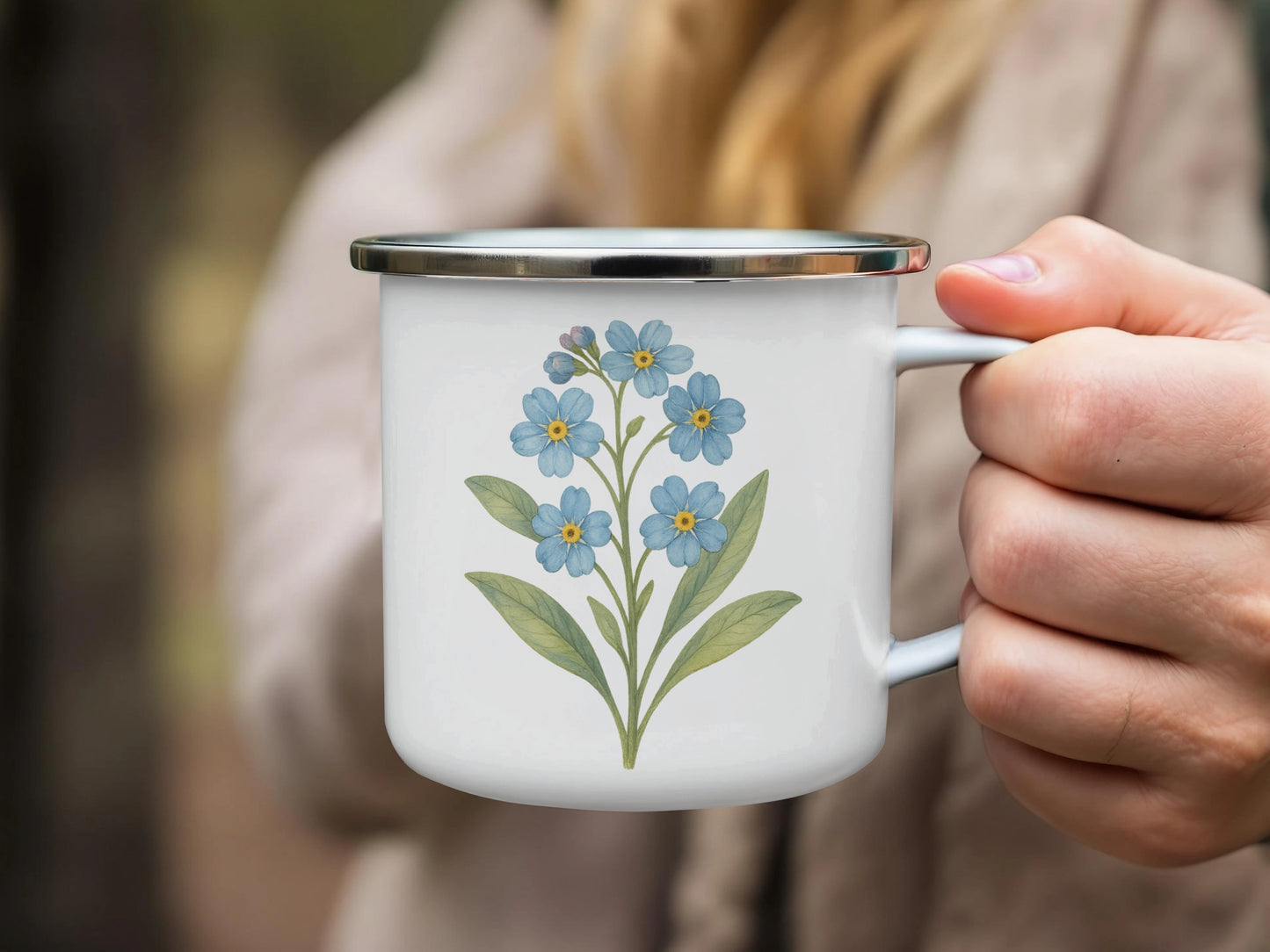 Beautiful Blue Flower Outdoor Camping Mug product