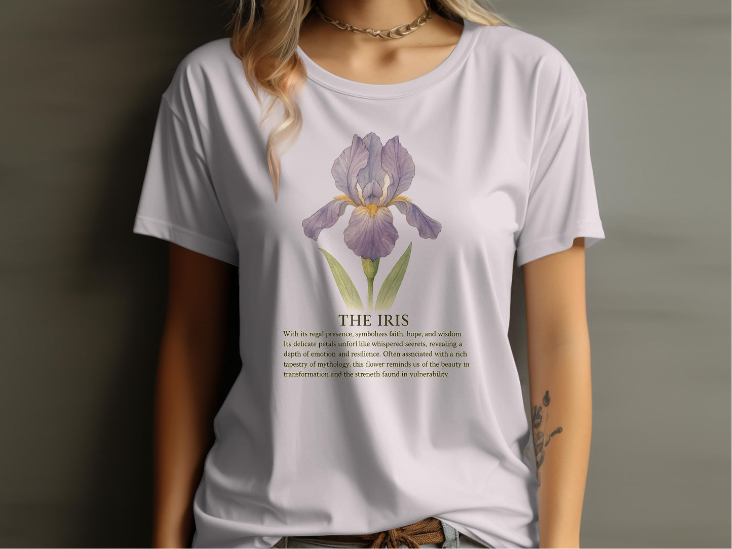 Iris Design Graphic Tee Beautiful Floral T-shirt product