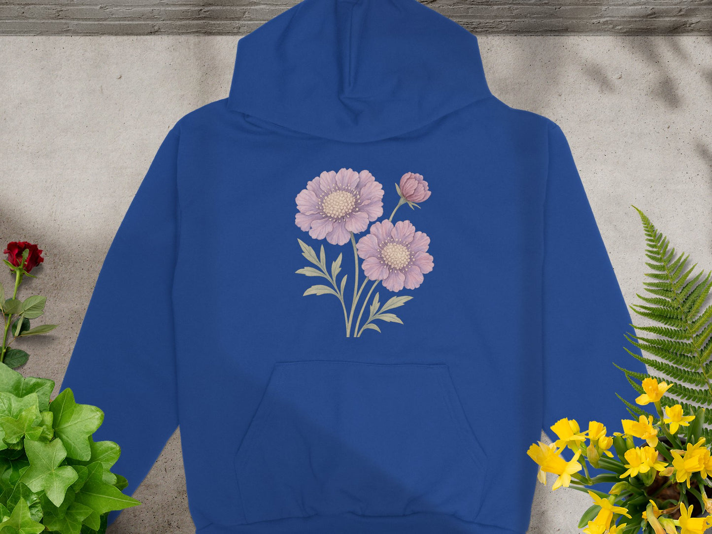 Floral Hoodie with Pastel Pink Blooms Design product type