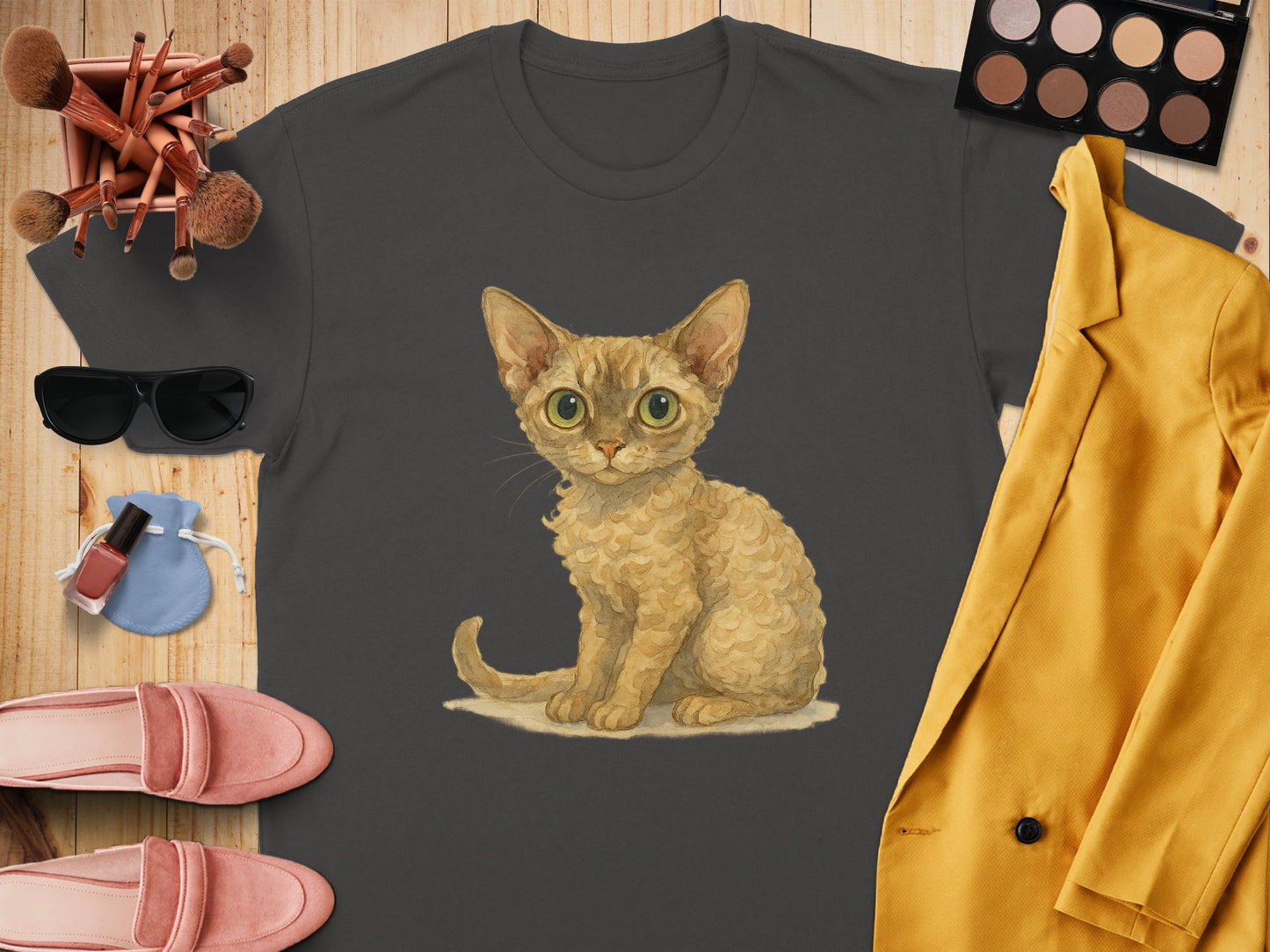 Adorable Large Eyed Kitten Graphic Print T-Shirt product